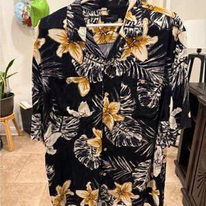 Cotton On Black Shirt with Yellow Floral Design